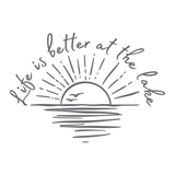 lake decal, car decal, truck decal, lifes better at the lake die cut vinyl decal, decal sticker, decal shop, get decaled, beach decal, sun decal