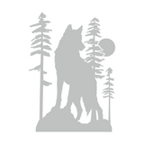 Die Cut Vinyl Custom Wolf Scene Decal - Vehicle / Camper / Window Decal - Get Decaled