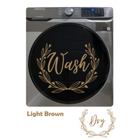 Die Cut Vinyl "Wash" & "Dry" Decal Set - Laundry Room Decor