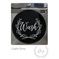 Die Cut Vinyl "Wash" & "Dry" Decal Set - Laundry Room Decor