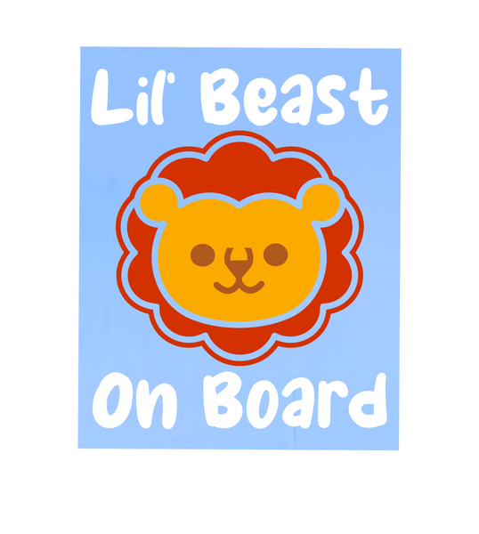 Little Beast Lion Baby On Board Decal