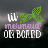 Cute Lil Mermaid Baby On Board Die Cut Decal