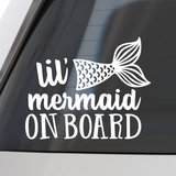 Cute Lil Mermaid Baby On Board Die Cut Decal - Get Decaled