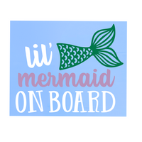Cute Lil Mermaid Baby On Board Die Cut Decal