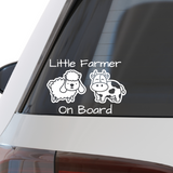 Die Cut Vinyl Little Farmer Baby On Board Dye Cut Car Decal
