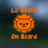 Little Beast Lion Baby On Board Decal