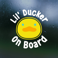 cute duck baby on board, little ducker on board baby on board vinyl decal, decal, baby on board sign, baby on board stickers, baby on board car decal, get decaled, decals, decal shop