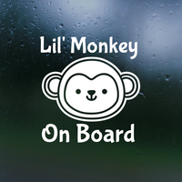 Little Monkey Baby On Board Car Sticker Decal