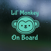 baby on board decal, baby on board decals, baby on board sticker, dye cut vinyl baby on board decal, get decaled, vinyl stickers, dye cut vinyl baby on board decal, decal shop, baby on monkey decal