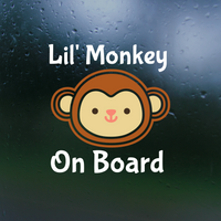 baby on board decal, baby on board decals, baby on board sticker, dye cut vinyl baby on board decal, get decaled, vinyl stickers, dye cut vinyl baby on board decal, decal shop, baby on monkey decal