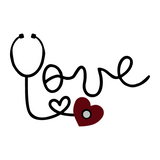 Die Cut Vinyl Stethoscope 'Love' Decal - Get Decaled