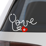 Die Cut Vinyl Stethoscope 'Love' Decal - Get Decaled