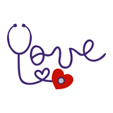 Die Cut Vinyl Stethoscope 'Love' Decal - Get Decaled