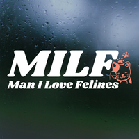 Die Cut Vinyl "Man I Love Felines" Decal - Vehicle / Window Decal