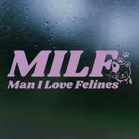 Man I Love Felines Decal Sticker for Car, Laptop, Window, Mirror & More