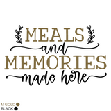 Die Cut Vinyl "Meals And Memories Made Here" Wall Decal