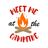 Die Cut Vinyl Meet Me At The Campfire Decal - Trailer Decal, Camper Decal - Get Decaled