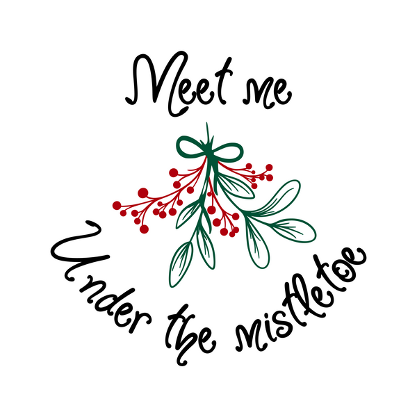 Meet Me Under The Mistletoe Decal - Waterproof Die Cut Vinyl Decal