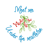 Meet Me Under The Mistletoe Decal - Waterproof Die Cut Vinyl Decal