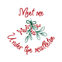 Meet Me Under The Mistletoe Decal - Waterproof Die Cut Vinyl Decal