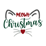 Multi-Color Die Cut Vinyl "Meowy Christmas" Decal