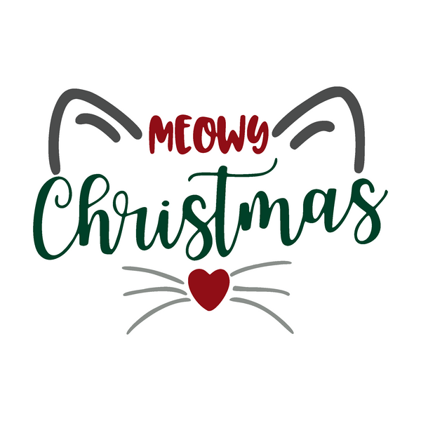 Multi-Color Die Cut Vinyl "Meowy Christmas" Decal