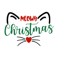 Multi-Color Die Cut Vinyl "Meowy Christmas" Decal
