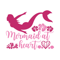 Mermaid At Heart Decal - Waterproof Die Cut Vinyl Decal
