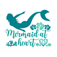 Mermaid At Heart Decal - Waterproof Die Cut Vinyl Decal
