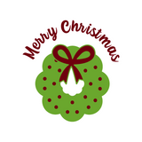 Die Cut Vinyl "Merry Christmas" Wreath Decal Sticker