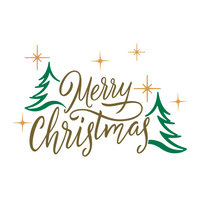 Retro Style Line Art Merry Christmas Decal - Waterproof Die Cut Vinyl Decal