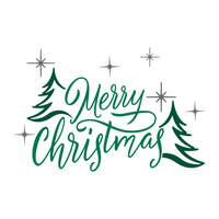 Retro Style Line Art Merry Christmas Decal - Waterproof Die Cut Vinyl Decal