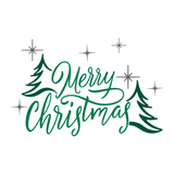 Retro Style Line Art Merry Christmas Decal - Waterproof Die Cut Vinyl Decal