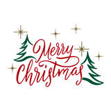 Retro Style Line Art Merry Christmas Decal - Waterproof Die Cut Vinyl Decal