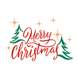 Retro Style Line Art Merry Christmas Decal - Waterproof Die Cut Vinyl Decal