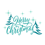 Retro Style Line Art Merry Christmas Decal - Waterproof Die Cut Vinyl Decal