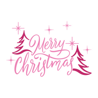 Retro Style Line Art Merry Christmas Decal - Waterproof Die Cut Vinyl Decal
