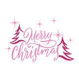 Retro Style Line Art Merry Christmas Decal - Waterproof Die Cut Vinyl Decal
