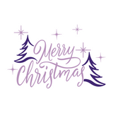 Retro Style Line Art Merry Christmas Decal - Waterproof Die Cut Vinyl Decal