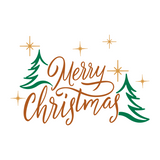 Retro Style Line Art Merry Christmas Decal - Waterproof Die Cut Vinyl Decal