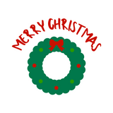 Merry Christmas Holiday Wreath Waterproof Die Cut Vinyl Decal