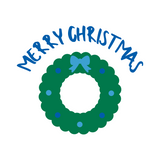 Merry Christmas Holiday Wreath Waterproof Die Cut Vinyl Decal