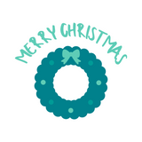 Merry Christmas Holiday Wreath Waterproof Die Cut Vinyl Decal