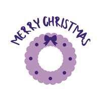 Merry Christmas Holiday Wreath Waterproof Die Cut Vinyl Decal