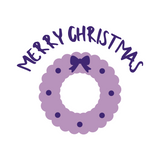 Merry Christmas Holiday Wreath Waterproof Die Cut Vinyl Decal