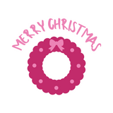 Merry Christmas Holiday Wreath Waterproof Die Cut Vinyl Decal