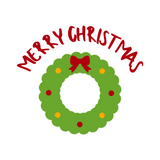 Merry Christmas Holiday Wreath Waterproof Die Cut Vinyl Decal