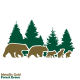 Die Cut Vinyl Bear Family Of 5 Decal - Vehicle / Window / Trailer Decal - Get Decaled