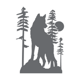 Die Cut Vinyl Custom Wolf Scene Decal - Vehicle / Camper / Window Decal - Get Decaled