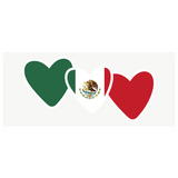 Mexico Love Heart Cropped Flag Sticker Decal - Waterproof Sticker